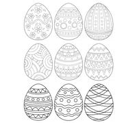 54 Pcs Easter Eggs Cutouts Easter Coloring Cards for Spring Bulletin Board Classroom Decoration Easter Party Decoration