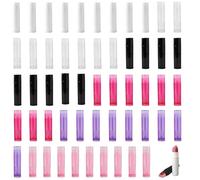 54 PCS Empty Plastic Lipstick Tubes, Plastic Lip Balm Tube with Cap, Reuseable Empty Plastics Tube Balm, Lip Gloss Tubes for DIY Homemade Lip Balm (White, Transparent, Black, Red, Purple, Pink 5g)
