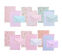 54 Pcs Letter Writing Set with Envelopes, 6 Assorted Designs Writing Paper and Envelopes Sets (36 Lined Stationery Paper & 18 Envelopes) - Cute Stationery Set for Letters, Invitations, Thank You Notes