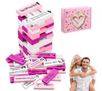 54 Pcs Lust Tower Couples Games, Super Naughty Block Tower Game, Valentine Tumbling Tower Stacking Blocks Game, Couples Date Night Games for Flirting,Talking, Challenge, Date Night Anniversary