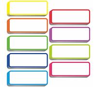 54 PCs Magnetic Dry Erase Reusable Name Tag Label Plate Rainbow Neon Sticker in 9 Colors for Whiteboards Locker Fridge School Office Home (3.2" x 1.2" Each)