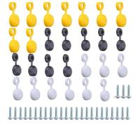 54 PCS Number Plate Screws - 27 Screw Cap & 27 Screws/Nuts Bolts UK Car Fixing Kit - Black White & Yellow Reg Number Plate Screw Caps - Plastic Nut Bolt Fixings Licence Custom Plates Kit