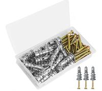 54 Pcs Plasterboard Fixings Heavy Duty,Maslasee Metal Wall Plugs and Screws, Self Drill Drywall Fixings Set, Cavity Raw Plugs, Dry Wall Anchor for Plaster Boards, Composite Boards, Wooden Boards