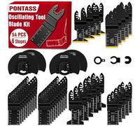 54 Pcs Titanium Multi Tool Blades Fits Dewalt Ryobi Bosch for Wood Metal