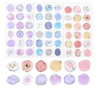 54 Pcs Wax Seal Stickers, Wax Seal Stamp, Clear Crystal Seal Sticker, Self Adhesive Floral Sticker for Wedding Invitation Envelope, Scrapbook Journal Decorative, Gift Wrapping