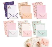 54 Pcs Writing Paper and Envelopes Set, 36 Lined Stationery Papers and 18 Stationary Paper, 6 Styles Letter Writing Set, Letter Writing Kit for Invitations Festive Party Thank You Cards Gifts