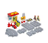 54 Piece Wooden Roadway Accessory Pack Bigjigs Rail Grey One Size