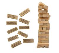 54 Pieces Questions Tumbling Tower Game, Giant Wood Stacking Game With Scoreboard, Ice Breaker Questions Tumbling
