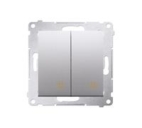54 Satin Silver Module Cross Connector 2-Way with Spring Clips