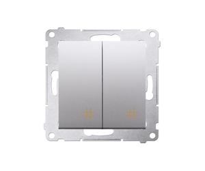 54 Satin Silver Module Cross Connector 2-Way with Spring Clips