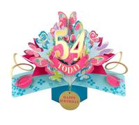 54 Today Happy 54th Birthday Pop-Up Greeting Card Love Kate's Pop Up Cards Her Design POP236MC54