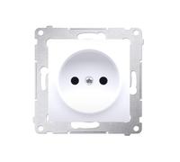 54 White Module 1x B/U Socket With Shutters Screw Terminals 16A