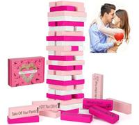 54 Wooden Blocks Super Naughty Block Lust Tower Game for Couples Valentine Adults Tower Stacking Blocks Tumbling Game for Couples Activities Date Night Fun Bedroom Sports Lover Drunking Games