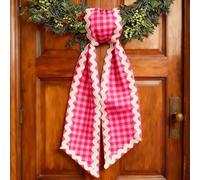 54" Wreath Sash for Front Door,Canvas Trim Wreath Accessories for Yard Doorway Indoor Outdoor Bridal Shower Easter Home,Bow Bridal Shower Home Decor