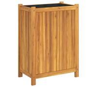 vidaXL Garden Planter with Liner - Solid Acacia Wood Outdoor Flower Box 54x31x75 cm Brown