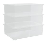 (54 x 38 x 16 cm, 3 pcs) vidaXL Plastic Storage Boxes with Lid Nestable Storage Box Stackable Organiser