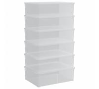 (54 x 38 x 16 cm, 6 pcs) vidaXL Plastic Storage Boxes with Lid Nestable Storage Box Stackable Organiser
