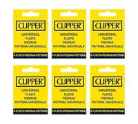 54 x Clipper Universal Lighter Flints | Reusable Lighter Flint Refill | (6 Packs of 9 Flints)