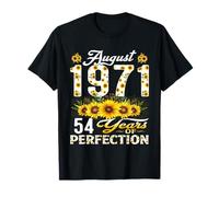 54 Years Old August 1971 Floral 54th Birthday Decorations T-Shirt