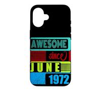 54 Years Old Vintage 1972 Born June Fantastic Since Case for iPhone 16