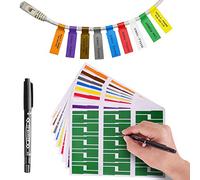 540 Colorful Cable Labels, Dual Tip Marker, Self-Adhesive Wire Labels, Printable US Letter Sheet for Laser Printer and Handwriting Cable Organize