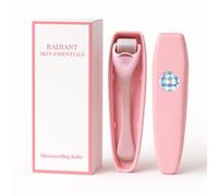 Derma Roller Microneedling Roller, 0.25mm Stainless Steel, Roller for Face, Beard, Hair, Body, Microneedle Derm Stamp with Storage Case | For Women and Men | (Matte Baby Pink)