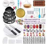 540PCS Cake Decorating Kit with 4 Springform Pans, Rotating Turntable, Decorating Tools & Cake Baking Supplies Set for Beginners