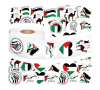540Pcs Free Palestine Stickers Roll - 1.58"×1.58" Large Palestinian Decal Stickers Bulks for Teens Adults Stand with Palestine Waterproof Vinyl Stickers for Laptops, Waterbottle, Bike, Cars, Bumper