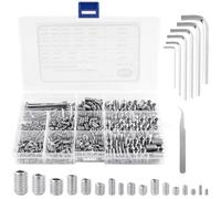 540pcs Grub Screws, 17 Metric Sizes M2/3/4/5/6/8 Internal Hex Drive Cup-Point Screws Assortment Kit, Stainless Steel Grub Screws Set with 6pcs Hex Wrenches for Door Handles, Light Fixtures, Faucets