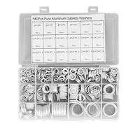 540Pcs Seal Dowty Washer Kit, Comes with Storage Box, 18 Common Sizes, Aluminum Alloy Material, Rust and Corrosion Resistan, Seal Gasket Assortment for Automobiles