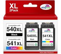 540XL 541XL Ink Cartridges Twin Pack, Replacement for Canon 540 and 541 Ink Cartridges PG-540XL Black CL-541XL Colour, Compatible with Pixma TS5150 TS5151 MG3650S MG3600 TS5100 MG3650 MG4250 MX475