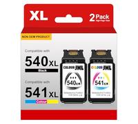 540XL 541XL Twin Pack Replacement for Canon 540 and 541 Ink Cartridges PG-540XL Black CL-541XL Colour Printer ink 540 541 XL, Compatible with Canon Pixma TS5150 TS5151 Ink Cartridges, MG3650S printer