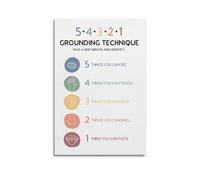 54321 Grounding Techniques Grounding Practice Five Senses Mindfulness Mental Health Poster Decorative Painting Canvas Wall Posters And Art Picture Print Modern Family Bedroom Decor Posters Unframe-sty