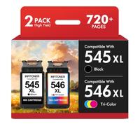 545 546 Ink Cartridges TS3350 TS3355 Replacement for Cannon 545 546 Ink Cartridges PG-545 CL-546 XL for Canon Pixma TS3150 TS3300 TR4550 TR4650 TR4500 MG2550 MG2551S Printer 545XL 546XL(Black Colour)