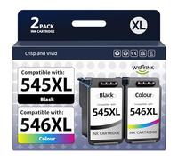545XL 546XL Ink Cartridges Replacement for Canon 545 and 546 PG545 Black CL546 Colour Ink Cartridge for Pixma TS3350 TS3355 TS3300 TS3150 MG2551S TR4550 TR4650 TR4551 MX495 iP2850 Printer (2 Pack)