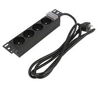 54602 Power Strip: Fusing Sockets: 4 250VAC 16A Black QOLTEC