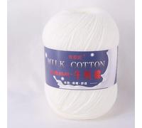 54Colors can Choose- 1 Roll 50g/roll 3Ply Crochet Knitting Milk Cotton Yarn for DIY Crafts Handmade Project (01 White)