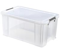 54L Clear Allstore Storage Box - 380mm x 310mm x 640mm - WHITEFURZE