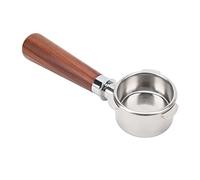 54mm Bottomless Portafilter, Stainless Steel Filter Basket with 3 Ears Handheld Naked Portafilter with Wooden Handle for 8 Series Coffee Machines (Style1 Red Rosewood)