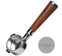 54mm Bottomless Portafilter with Puck Screen | Fits for 54mm Breville Machines | Stainless Steel portafilter and Mahogany Handle|Espresso Machine Accessories(Mahogany)