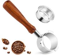 54mm Coffee Bottomless Portafilter, Compatible with Breville Barista Bes 870/878/880 Replacement Parts Bottomless Portafilter（brown）.