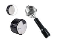 54mm Coffee Bottomless Portafilter Naked,Compatible for Breville Sage 870 878 880 Filter Basket Barista Tools Espresso(Set of 54MM(Black))