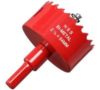 54mm Hole Saw for Wood, HSS Bi-Metal Hole Cutter in 30mm Depth, with Center Drill bit and Hex Shank Arbor, Applied for Cutting Boards, Plastic and Soft Metal Sheet