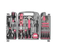 54pc Pink Home DIY Repair Tool Kit Set Women Ladies Beginner Complete Hand Tools in a Portable Toolbox Case Tool