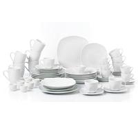 54pc White Square Porcelain Dinner Set
