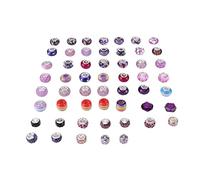 54Pcs Big Hole Beads 5mm Diameter, DIY Bead Accessories with Multiple Styles for Necklace Bracelet Making, Large Hole Craft Beads for Sweater Chains Keychains and Clothing Decorati (C)