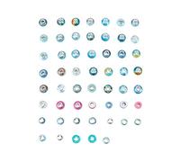 54Pcs Big Hole Beads 5mm Diameter, DIY Bead Accessories with Multiple Styles, Large Hole Craft Beads for Necklace Bracelet Making, European Style Mixed Color Beaded Kit for Jewelry (B)