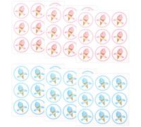 54pcs Ice Cream Gender Reveal Stickers, 1.97in Blue and Pink Team Boy or Girl Stickers Self-Adhesive Whats The Scoop Gender Reveal Decals for Baby Shower Party Decorations