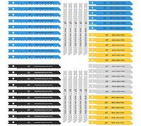 54Pcs Jigsaw Blades Set Universal U-Shank, High Carbon Steel Jig Saw Blade Assortment with Storage Case, Professional Saw Blades for Clean Wood, Plastic and Metal Cutting, 6T 8T 10T 14T 18T 24T 30T