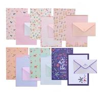 54pcs Letter Writing Set for Women & Girls,6 Patterns Cute Stationery Set with 36 Writing Paper & 18 Envelopes,Elegant Letter Paper and Envelope Set for Adults,Invitations,Thank You Cards & Gifts